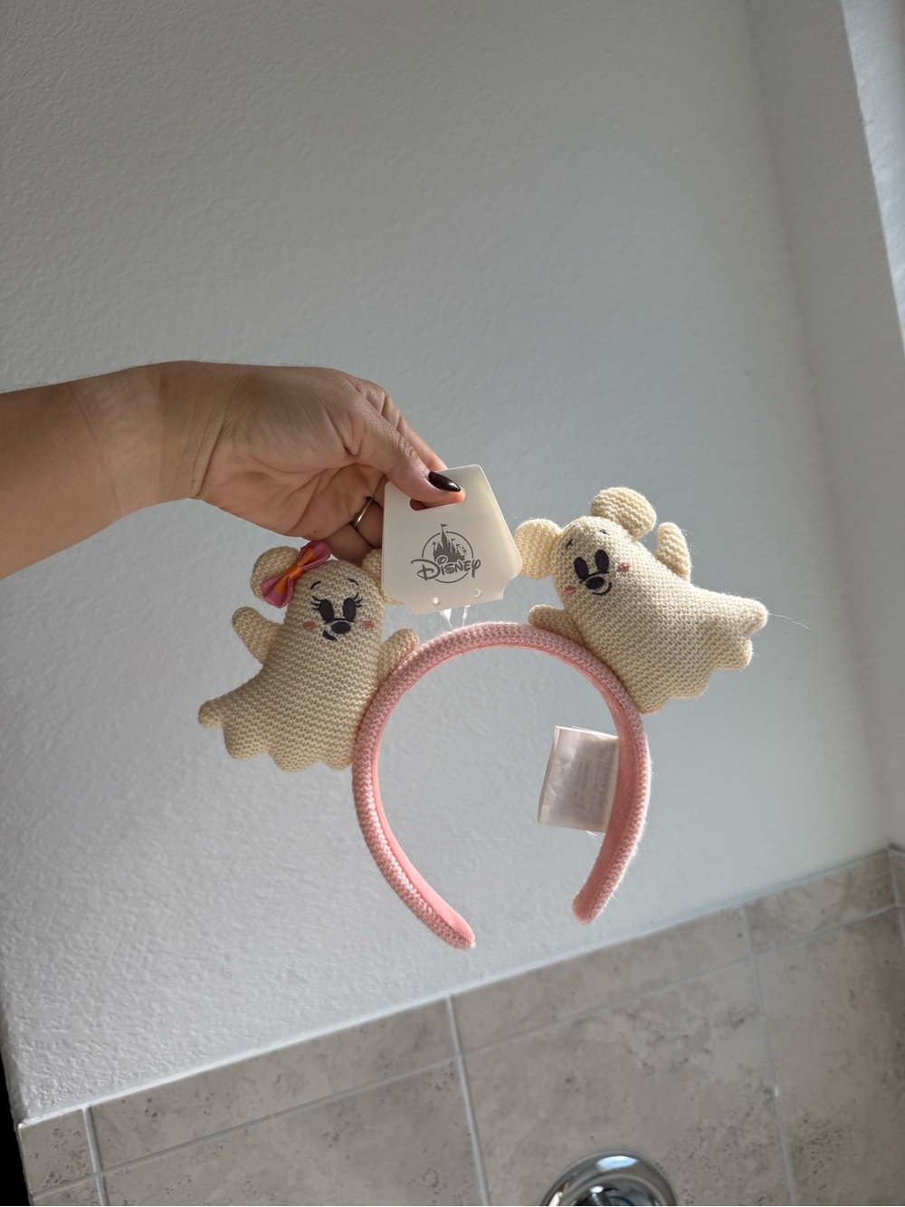 Disney Ears with Cream Ghost Plush Ears